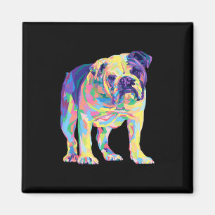 Lover Gifts Bulldog Colourful English Bulldog Mens Magnet