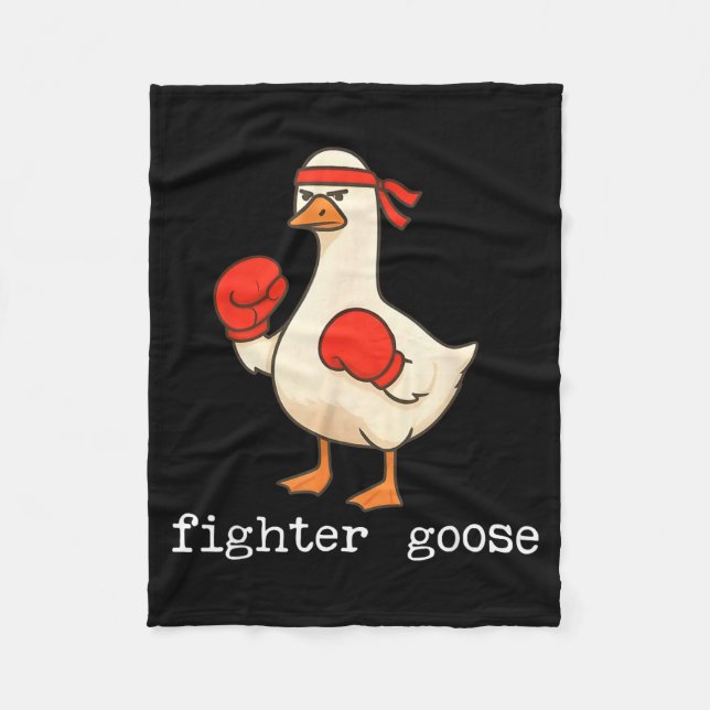 Lover Goose And Fighter Goose, Funny Couple Goose  Fleece Blanket (Front)