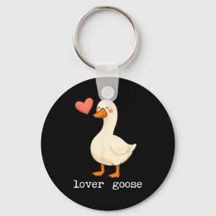Lover Goose And Fighter Goose, Funny Couple Goose  Key Ring