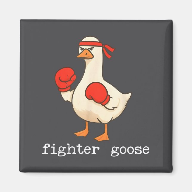 Lover Goose And Fighter Goose, Funny Couple Goose  Magnet (Front)
