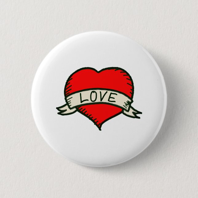 Lover Heart Shape Drawing 6 Cm Round Badge (Front)