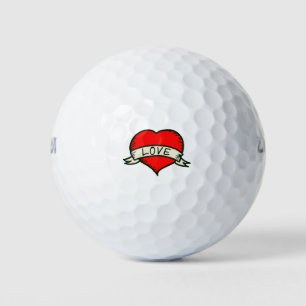 Lover Heart Shape Drawing Golf Balls