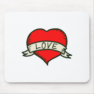 Lover Heart Shape Drawing Mouse Mat