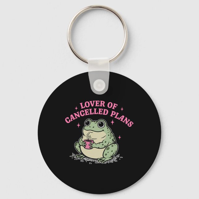 Lover Of Cancelled Plans Funny Introvert  Key Ring (Front)