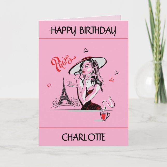 Lover of Paris Editable Card (Front)