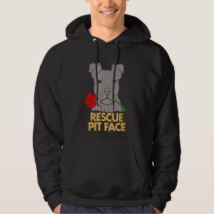 Lover Rescue Pit Face Pitbull Bulldog Dog Rescuer Hoodie