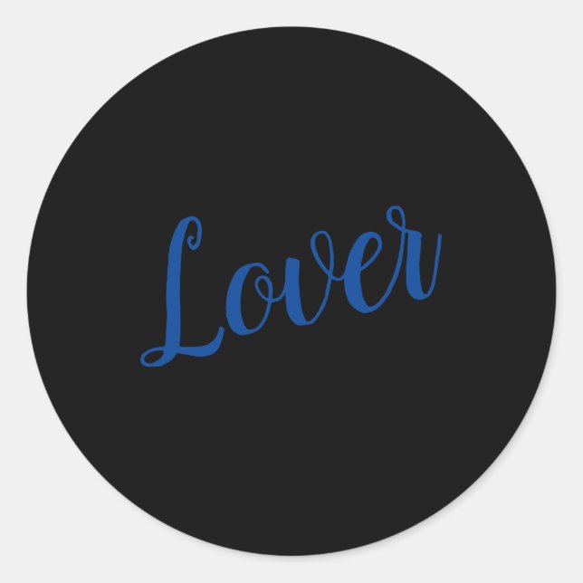 Lover Simple Word  Classic Round Sticker (Front)