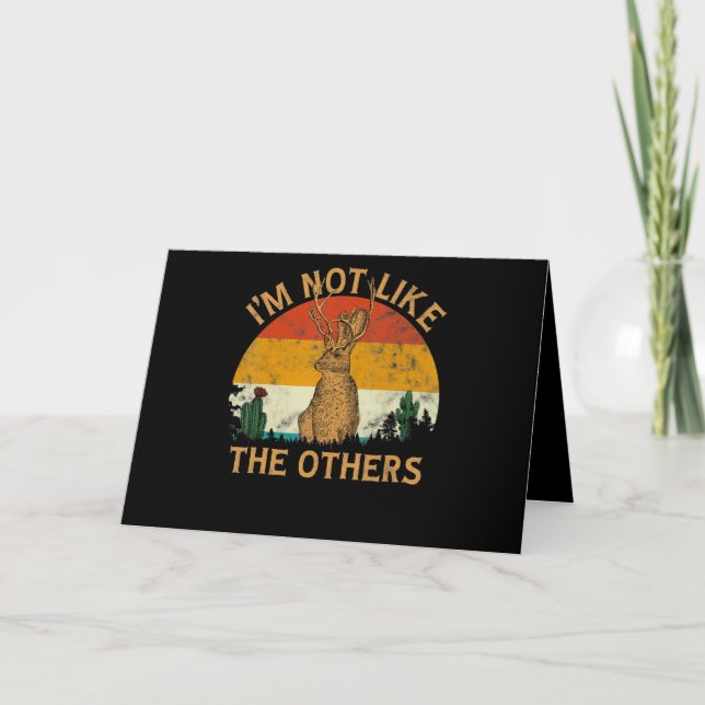 Lover Style Sunset Cactus Jackalope | Rabbit Lover Card (Front)