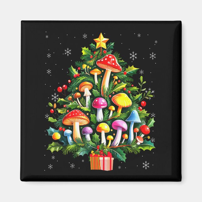 Lover Xmas Mushroom Christmas Tree  Magnet (Front)