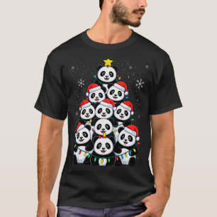 Lover Xmas Panda Christmas Tree  T-Shirt