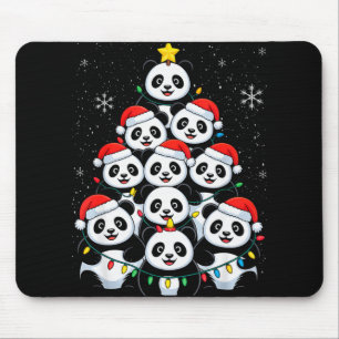 Lover Xmas Panda Christmas Tree T Shirt Mouse Mat