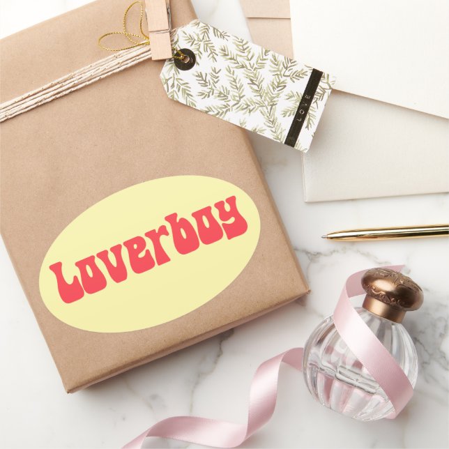 Loverboy retro oval sticker (Gifting)