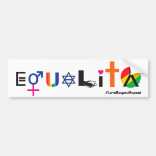 #LoveRespectRepeat Equality Bumper Sticker