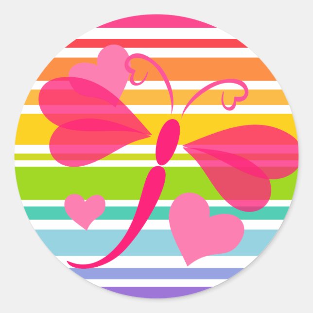 Loverly Dragon Fly Classic Round Sticker (Front)