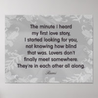 Lovers All Along -- Rumi quote -- Art Print