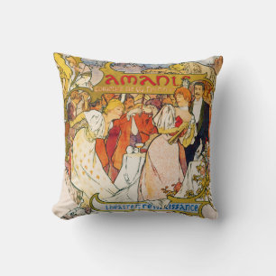 Lovers, Alphonse Mucha Cushion