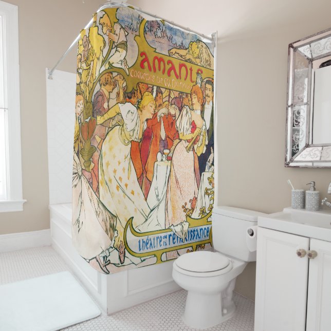 Lovers, Alphonse Mucha Shower Curtain (In Situ)