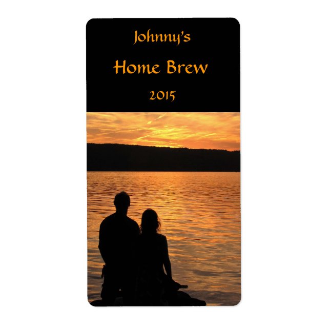 Lovers at Sunset Lake Beer Label (Front)
