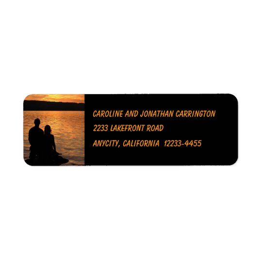 Lovers at Sunset Lake Return Address Return Address Label