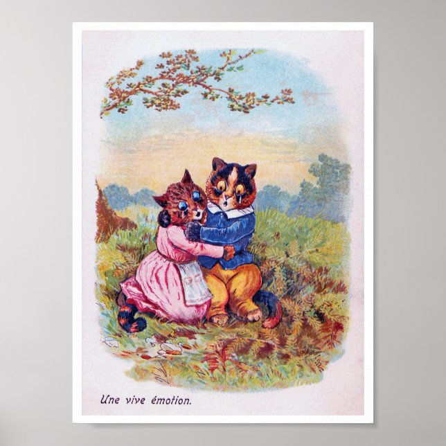 Lovers Cat (Strong Emotion), Louis Wain Poster (Front)