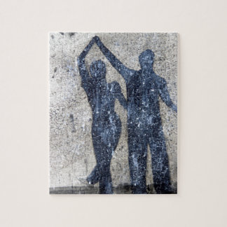 Lovers dancing in rain jigsaw puzzle
