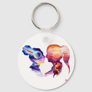 Lovers dreaming key ring