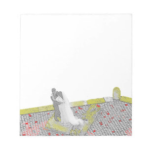 lovers embrace white notepad