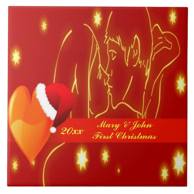 Lovers First Christmas Tile (Front)