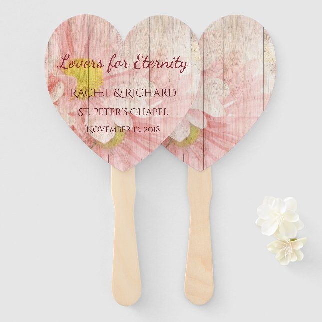 Lovers for Eternity Wedding Hand Fan (Front and Back)
