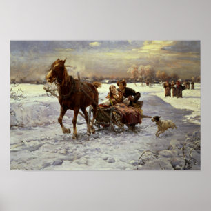 Lovers in a sleigh poster