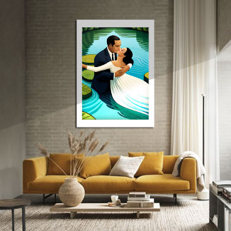 Lovers in the lake photo print