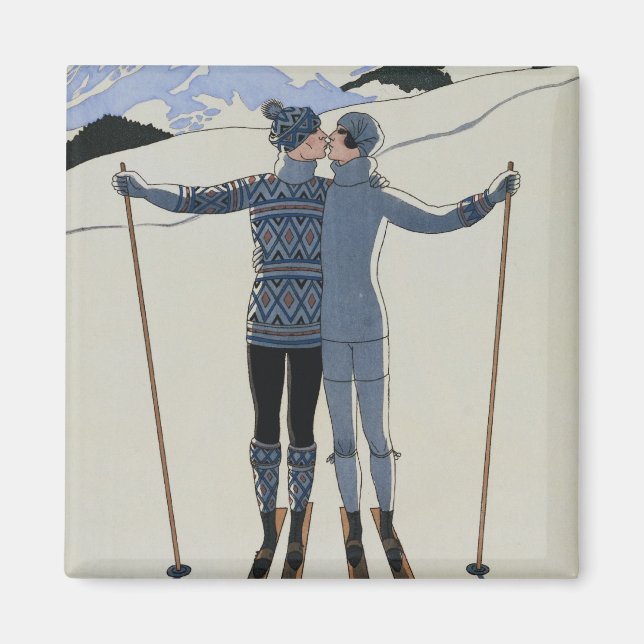 <Lovers in the Snow> by Georges Barbier Magnet (Front)
