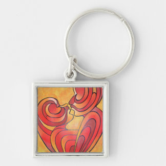 Lovers Kiss And Their Bodies Form A Love Heart Key Ring