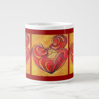Lovers Kiss And Their Bodies Form A Love Heart Large Coffee Mug