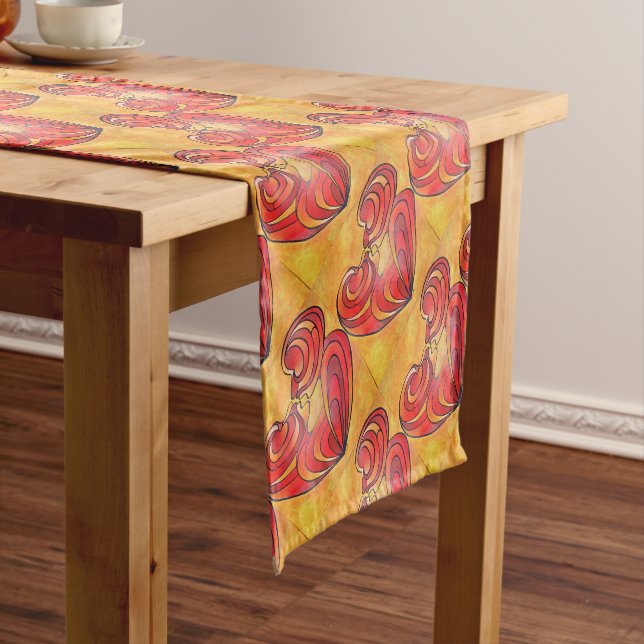 Lovers Kiss And Their Bodies Form A Love Heart Short Table Runner (In Situ)