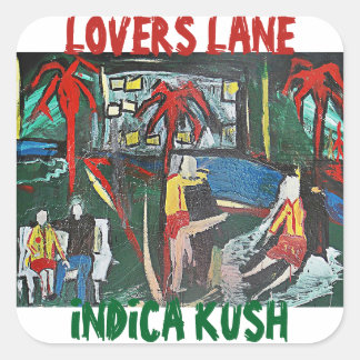 LOVERS LANE INDICA KUSH SQUARE STICKER