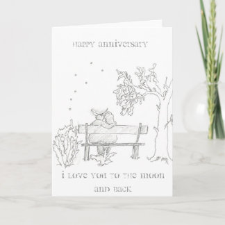 Lovers on a bench Anniversary Card