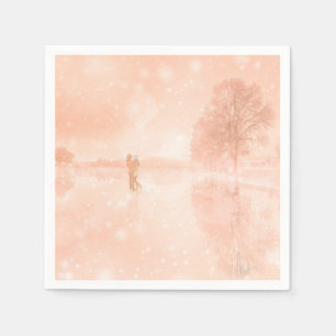 Lovers on a frozen pond        napkin
