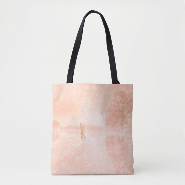 Lovers on a frozen pond          tote bag (Front)