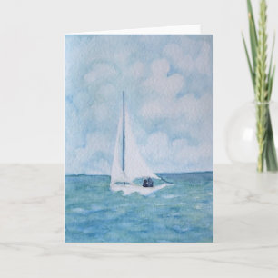Lovers on a Sailboat Valentine's Day Card