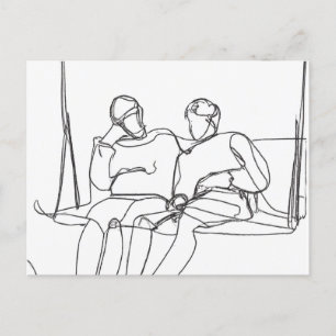 Lovers on a Swing Postcard