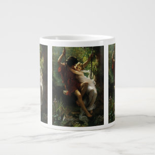 Lovers on a Swing. Spring by Pierre Auguste Cot Large Coffee Mug