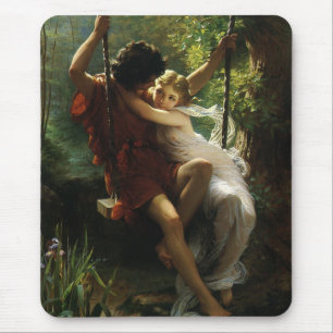 Lovers on a Swing. Spring by Pierre Auguste Cot Mouse Mat