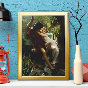 Lovers on a Swing. Spring by Pierre Auguste Cot Poster