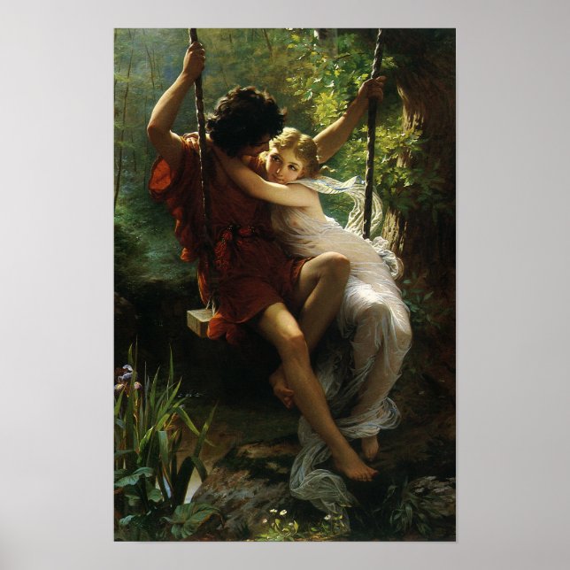 Lovers on a Swing. Spring by Pierre Auguste Cot Poster (Front)
