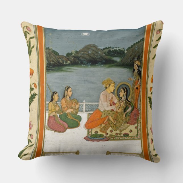 Lovers on a terrace by a moonlit lake, from the Sm Cushion (Front)