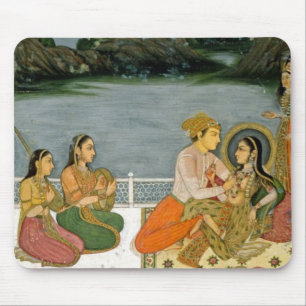 Lovers on a terrace by a moonlit lake, from the Sm Mouse Mat