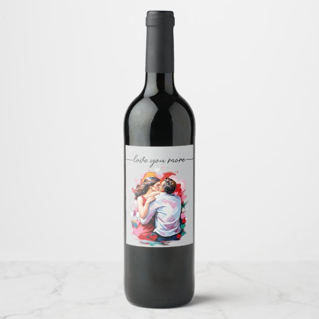 lovers Soft Holiday Card Wine Label (Front)