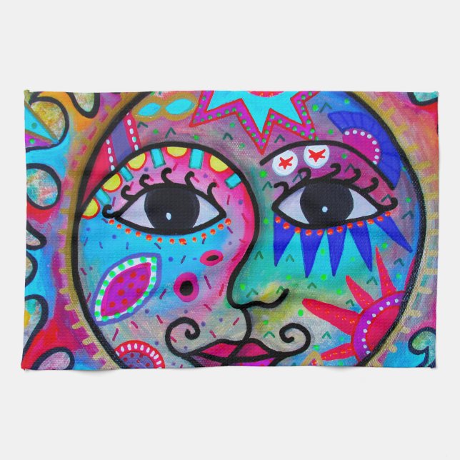 LOVERS SUN AND MOON TEA TOWEL (Horizontal)