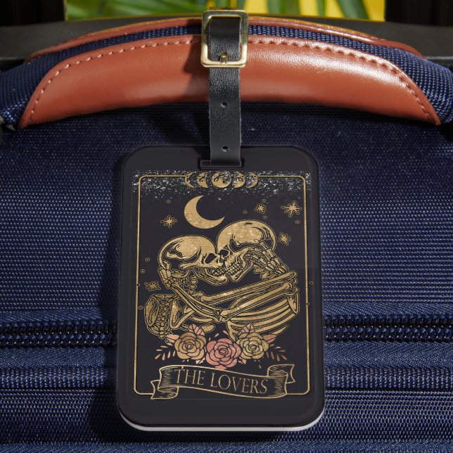 Lovers Tarot Card Luggage Tag (Front Insitu 2)
